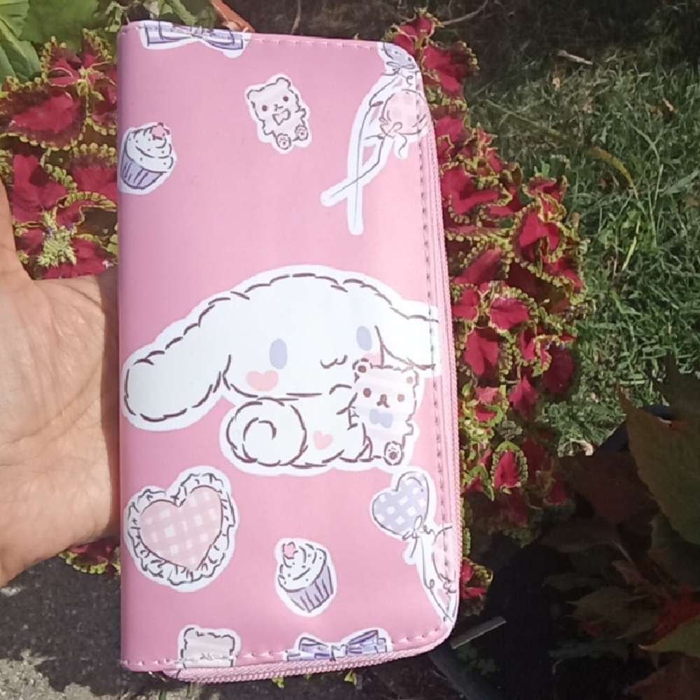 Cute Pink Wallet with Cartoon Characters G U C